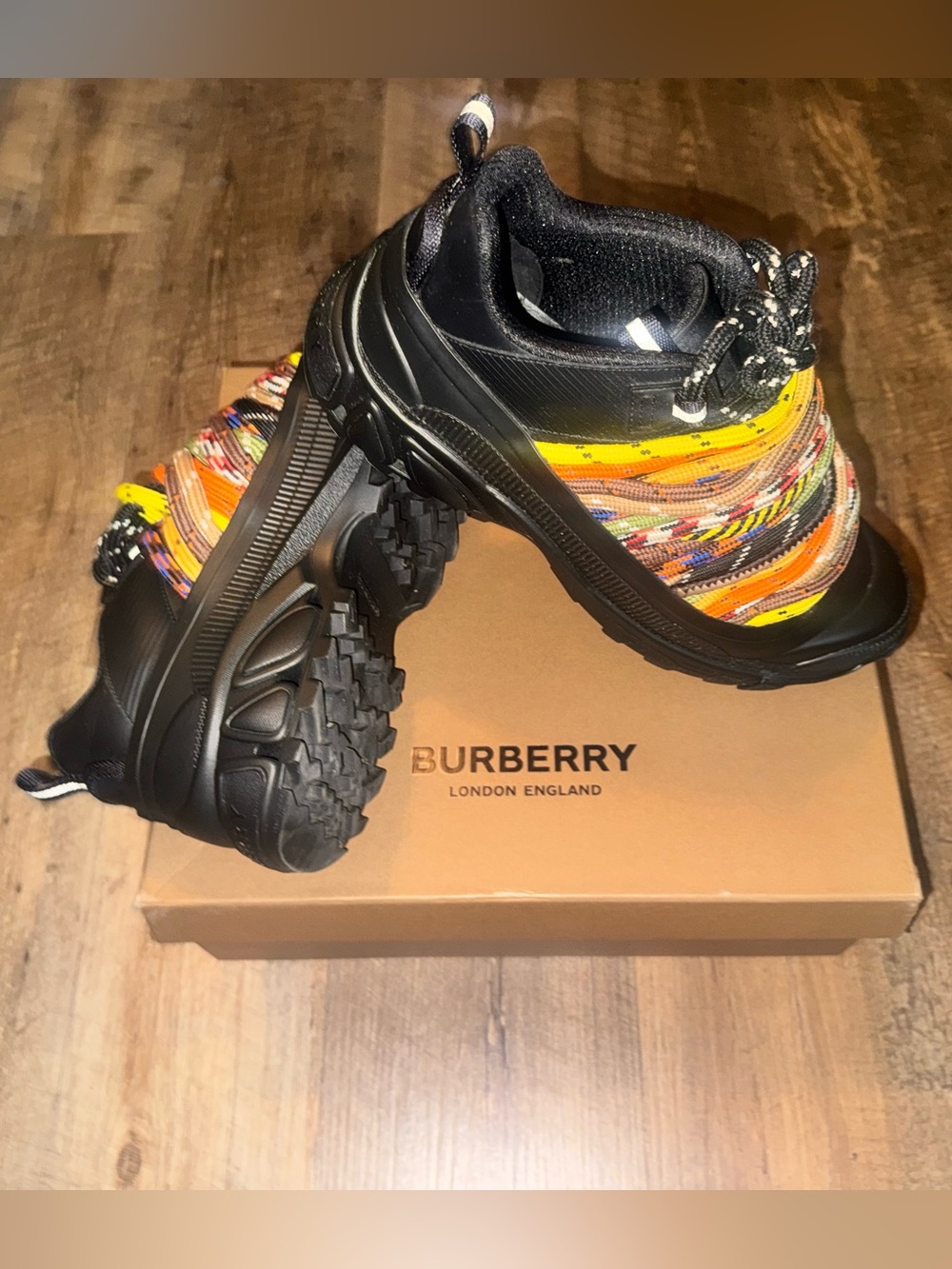 Burberry “Russell” Sneakers with Multicolor Rope Laces - Picture 3 of 3